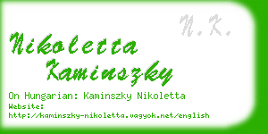 nikoletta kaminszky business card